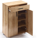 Scarpiera Mobile Salvaspazio 2 Ante 1 Cassetto 63x33x95h cm in Melaminico Venato a Rilievo Rovere Naturale