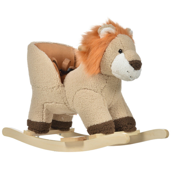 Dondolo per Bambini in Legno Leone in Peluche con Suoni acquista