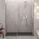 Porta Parete Doccia 2 Ante Batttenti in Cristallo Trasparente 6mm H195 Bonussi Alexia Varie Misure