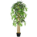 Pianta Artificiale di Bambù H150 cm con Vaso Verde