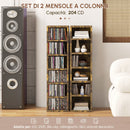 Set 2 Pezzi Mobile Libreria Porta CD 21x19.2x88,3 cm Marrone    