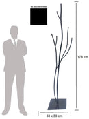 Appendiabiti da Terra 33x33x178 cm in Ferro Battuto Vasconi Castagno Nero