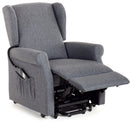 Poltrona Alzapersona Elettrica 2 Motori in Tessuto Vittoria Grigio Scuro
