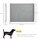 Cancelletto per Cani Estensibile 115x82,5 cm in Poliestere e Acciaio Bianco e Grigio   
