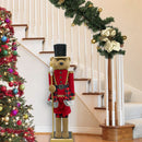 Soldato Orso Schiaccianoci Natalizio H80 cm con Ascia Rosso