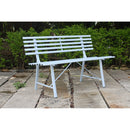 Panchina da Giardino in Metallo 150x57x44/76cm Krew Azzurra