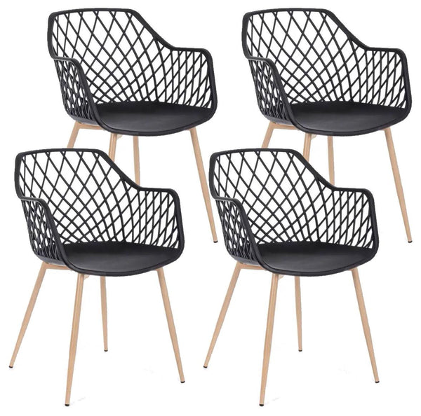 sconto Set 4 Sedie 58x54x85,5 cm in Plastica Nero