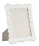 Cornice Palm Leaf 28,5x1,7x33 cm in Resina e Vetro Bianco      