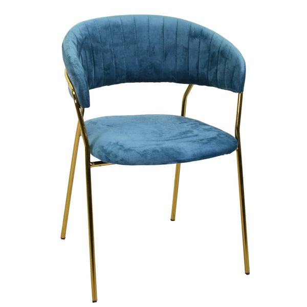 online Sedia Imbottita 57x52xh78 cm in Tessuto Velluto Brendeburgo Blu