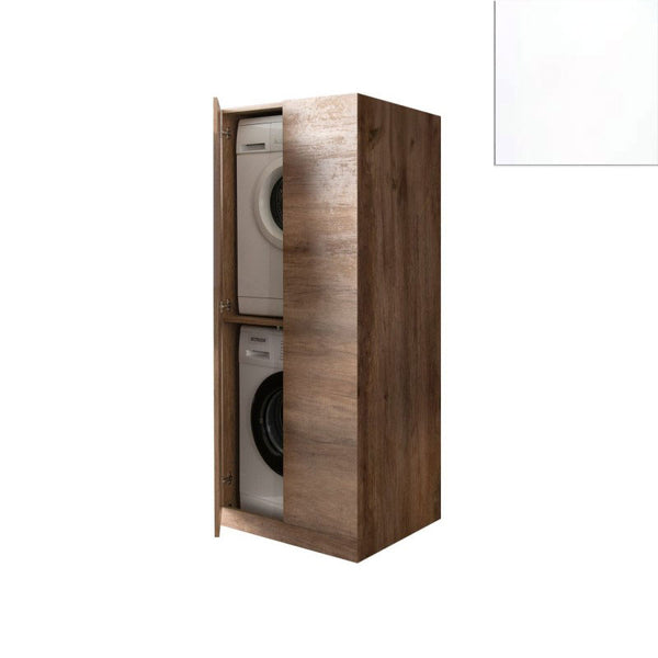 sconto Mobile Lavanderia a Colonna per Lavatrice e Asciugatrice con Ante 70x70x174A cm in Nobilitato Unika Bianco Latte
