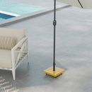 Base per Ombrellone 45x45x36,5 cm da 25 kg con Ruote in Metallo e Cemento Effetto Legno   