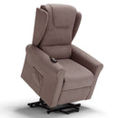 Poltrona Alzapersona Elettrica 2 motori 78x75x110 cm in Tessuto Houston Detroit Fango