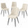 Set 4 Sedie da Pranzo Seduta Ergonomica 43x52x85 cm Struttura in Acciaio in Velluto Crema