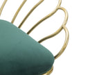 Sgabello Glam Flower Rosa Coppia 57x52x94-56x48x72,50 cm in Ferro Poliestere e Spugna Verde e Oro