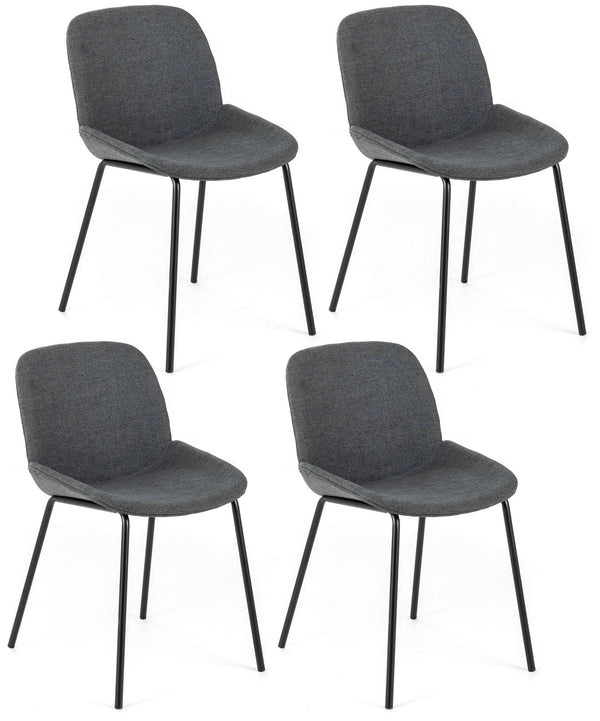 Set 4 Sedie 57x46xH80 cm in Tessuto Eva Grigio Scuro sconto