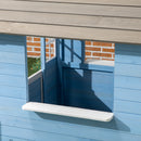 Casetta per Bambini 151x112,5x142 cm con Finestre Staccionata in Legno Blu