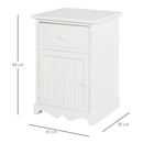 Set 2 Comodini 1 Cassetto 1 Antina in Legno  bianco