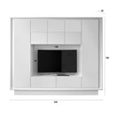 Parete Attrezzata Mobili Soggiorno Mobile TV Pensile 2 Mobili a Colonna TFT Frame Bianco Opaco