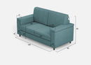 Divano 2 Posti 168x85x85 cm Marrak in Tessuto Petrolio