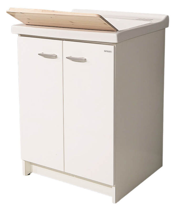 acquista Mobile Lavatoio 83x60x87 cm 2 Ante Asse in Legno Montegrappa Acqua Marella Bianco Lucido