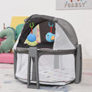 Box Neonati Portatile Pieghevole 0-12 Mesi con Palestrina  Grigio