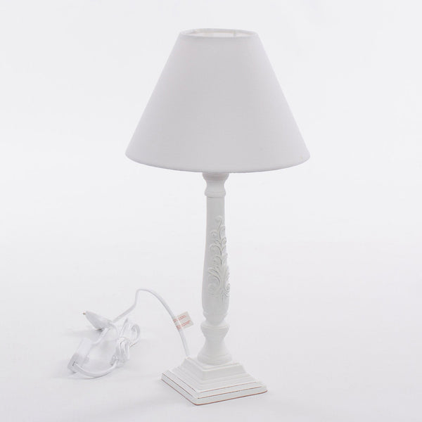 Lampada da Tavolo Ø10xH36 cm in MDF Bianca prezzo
