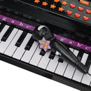 Mini Pianoforte Giocattolo per Bambini con Microfono e Sgabello Nero 