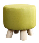Pouf in Tessuto e Legno di Pino 29x29 cm Fumer Megan Verde