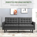 Divano Letto 200x79x96 cm in Tessuto Grigio
