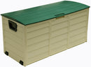 Cassapanca Baule da Esterno Rettangolare 114x51x56 cm in Resina Bauer Beige e Verde