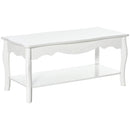 Tavolino da Caffè Basso in Legno Bianco 94x44x42 cm 