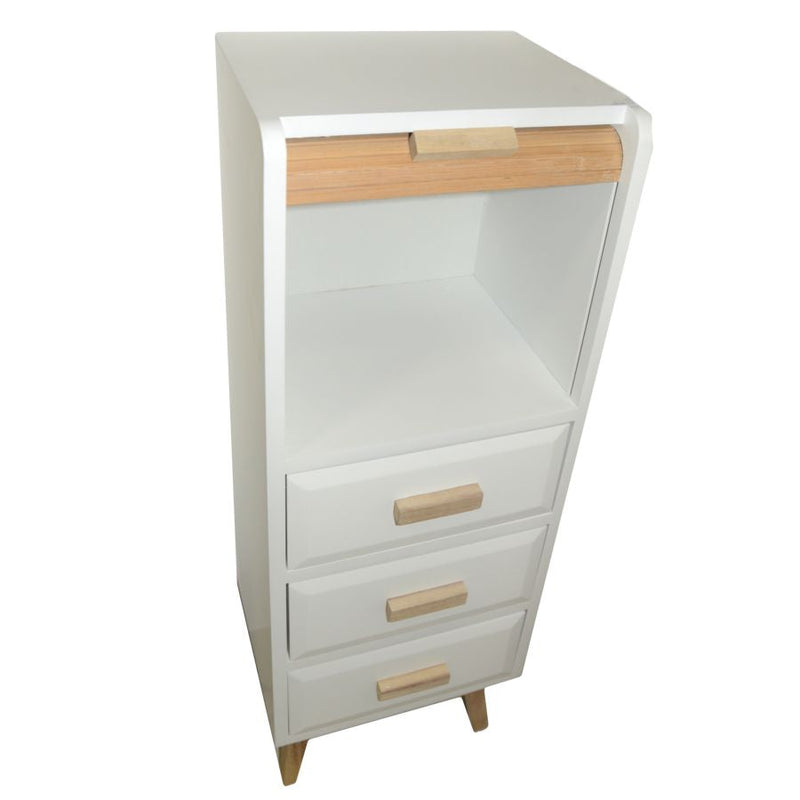 Mobiletto 1 Anta Scorrevole 3 Cassetti in Legno Marbela