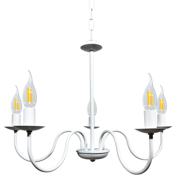 acquista Lampadario 5xE14 Montatura Verniciata Bianco E-Energy Nicla