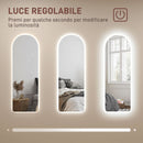 Specchio da Parete ad Arco con Luce LED Dimmerabile Touch 40x3x120 cm   