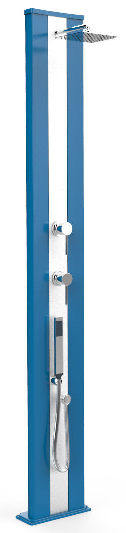 Doccia Solare da Esterno Giardino 40L Miscelatore e Doccetta Mobile Arkema Dada S Fascia Inox Blu online