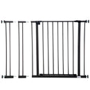 Cancelletto per Cani Estensibile con Viti e Ampia Apertura 76-107x76 cm in Metallo e Plastica Nero