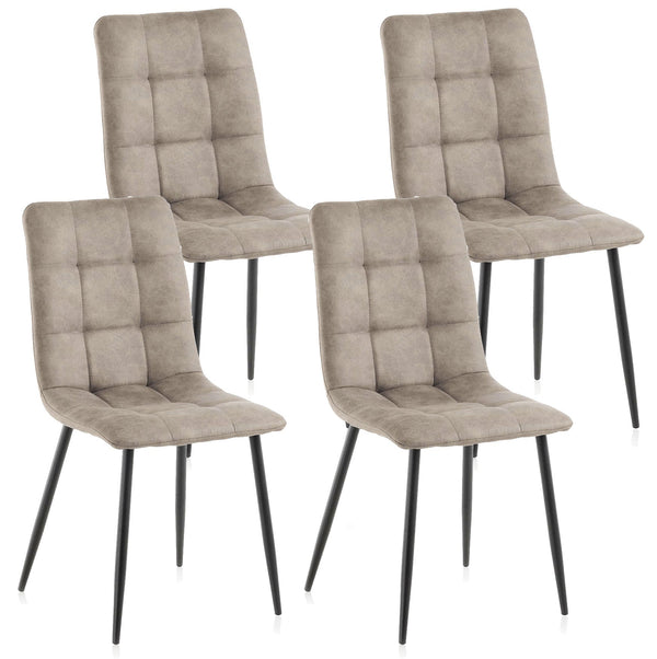 prezzo Set 4 Sedie 42,5x52,5x87,5 cm in Similpelle Marrone Chiaro