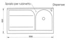 Lavatoio e Coprilavatrice 109x60x89cm Asse in Legno Montegrappa Marella Bianco Destro con Cesto