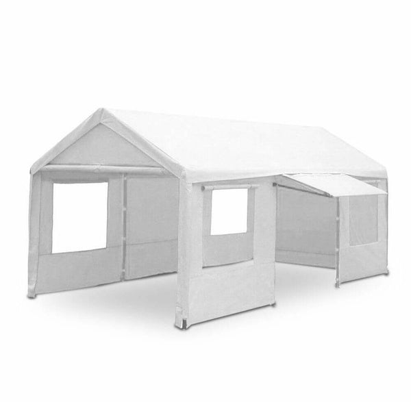 acquista Tendostruttura Garage 3x6m con Tetto e Teli Laterali Bianco