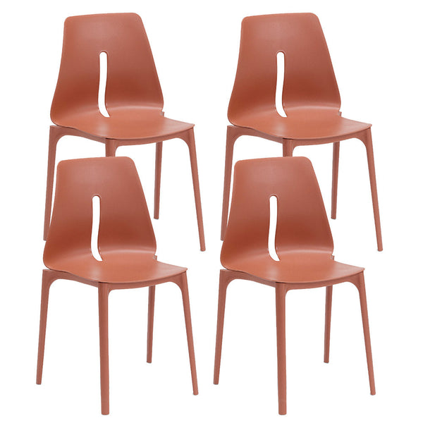 acquista Set 4 Sedie Impilabili 85x50x51 cm in Polipropilene e Fibra di Vetro Lisbona Mattone