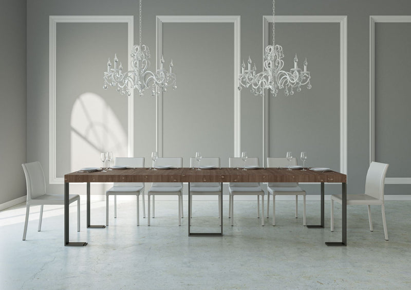 Consolle Allungabile 90-290x40x77 cm in Nobilitato Marrone