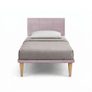Letto Singolo con Rete Rivestita Microfibra Glicine Tessis Testata Square Varie Misure