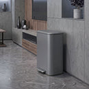 Pattumiera Rettangolare a Pedale 30 L 35x29x61,5 cm con Secchio Interno Rimovibile Chiusura Ammortizzata e Manico in Metallo e PP Grigio Scuro      