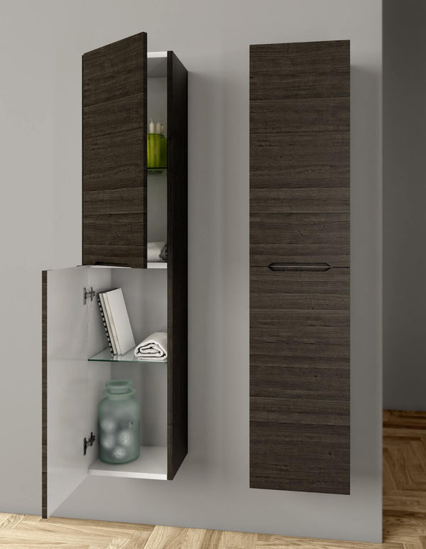Mobile da Bagno a Colonna 2 Ante in Mdf 35x30x160cm TFT Swing Wengè prezzo