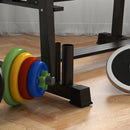 Rastrelliera per Manubri 5 Livelli 131x75x80 cm con 4 Aste Regolabili per Pesi e Kettlebell in Acciaio Nero