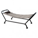Lettino Amaca a Dondolo con Supporto Jamaica 230x98x82 h cm in Acciaio Marrone