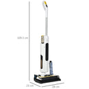 Aspirapolvere Lavapavimenti Senza Fili Wet & Dry Scopa Elettrica con 2 Serbatoi Bianco