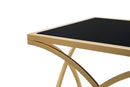 Console Infinity 160x40x79 cm in Ferro e Specchio e MDF Oro e Nero