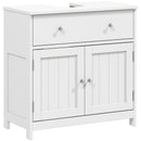 Mobiletto Sottolavabo Salvaspazio 60x30x60 cm con Cassetto e Armadietto in MDF Bianco      