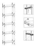 Scaffale 4 Ripiani 80x40x165 cm in Resina PVC Grigio    